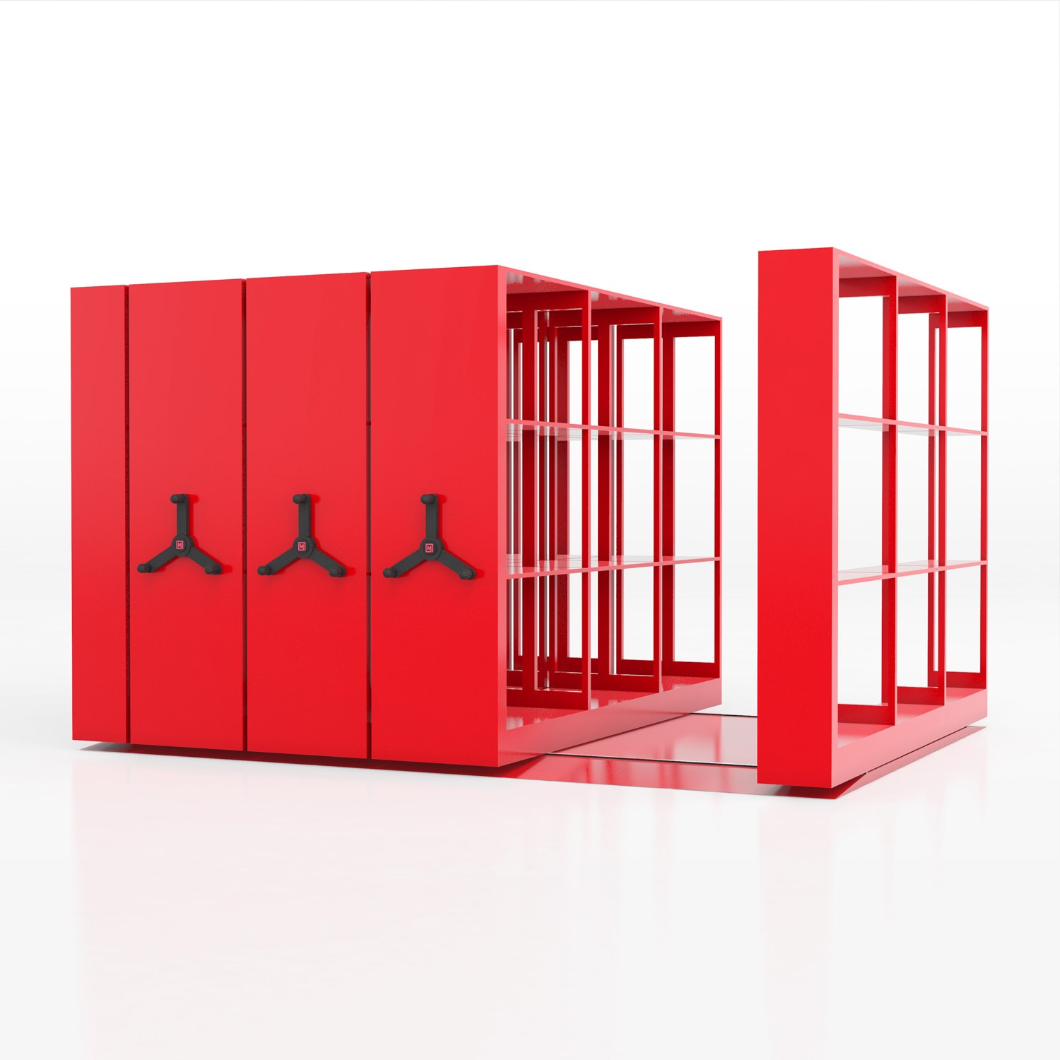 Mobile Storage 4-Post Shelving System, Powered, Manual or Mechanical