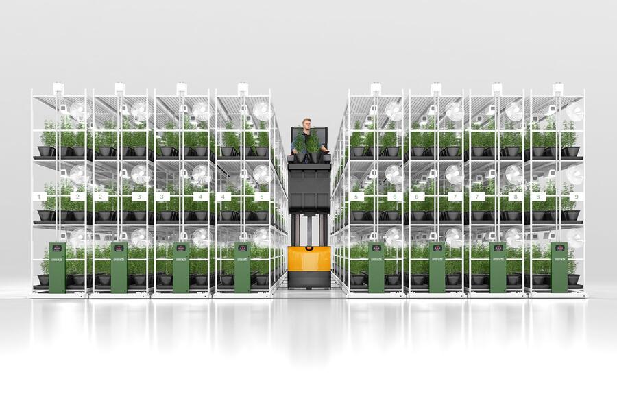 GROW&ROLL™ 8P Heavy-Duty Powered Mobile Vertical Grow Rack System