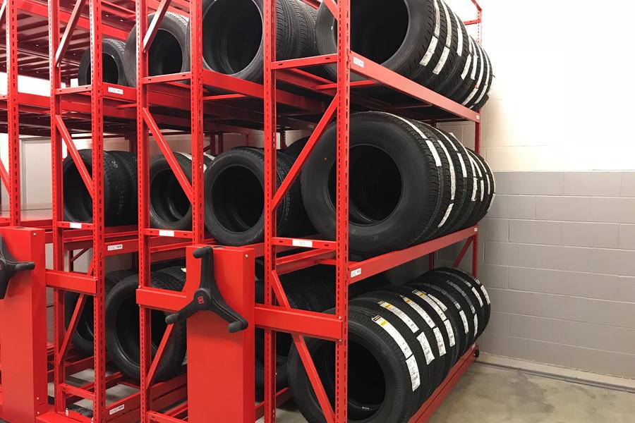 Tire mobile racking systems