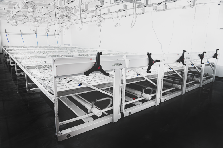 Montel pioneered railless mobile grow rack systems